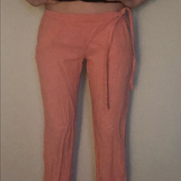 Salmon Linen Beach Pants - Picture 8 of 8